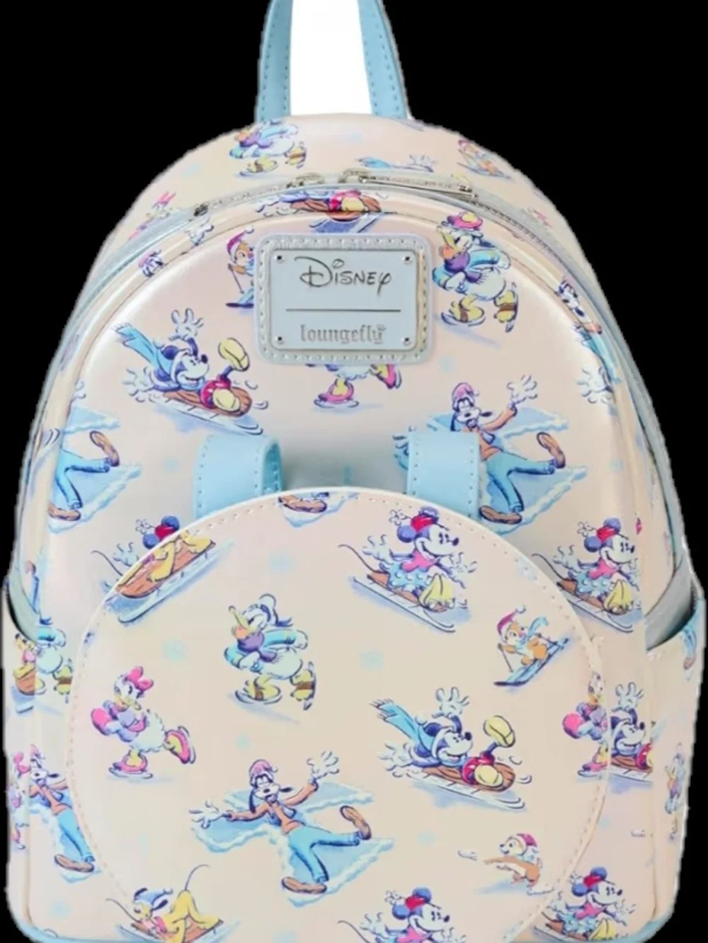 Loungefly Mickey And Friends Iceskating Mini Backpack & Snowflake Bow Ears